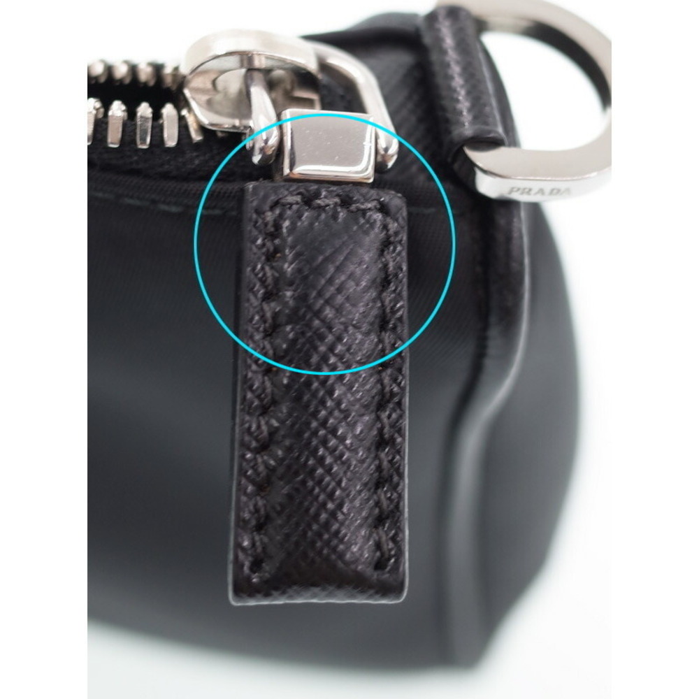 Prada ReNylon Saffiano Leather Shoulder Bag shoulder strap pouch Black - Picture 8 of 9